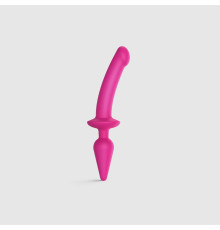 Анальна пробка з дилдо 2в1 Strap-On-Me SWITCH PLUG-IN DILDO Fuchsia L, діаметр 4,5/3,4 см