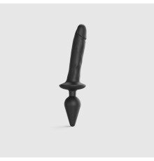 Анальна пробка з дилдо 2в1 Strap-On-Me SWITCH PLUG-IN REALISTIC DILDO Black XXL, діаметр 5,2/3,9 см