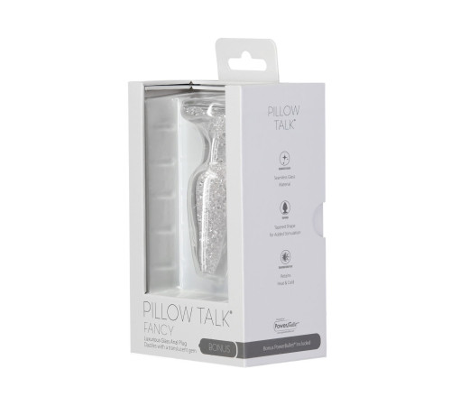 Скляна анальна пробка Pillow Talk Fancy Luxurious Glass Anal Plug, ⌀3,1см, віброкуля в подарунок