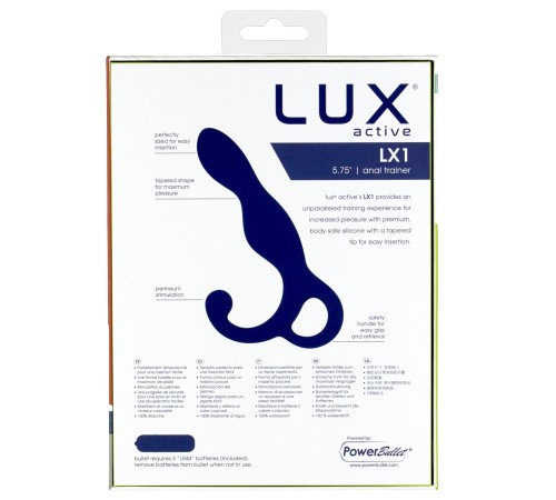 Масажер простати Lux Active LX1 Anal Trainer 5.75″, Dark Blue, віброкуля в комплекті