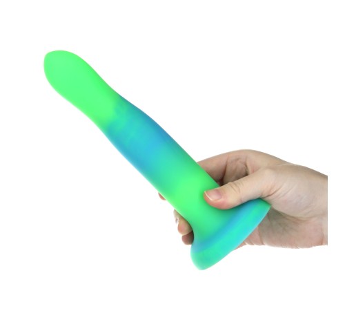 Фалоімітатор, що світиться в темряві, ADDICTION Rave 8″, Glow in the Dark Dildo Blue Green, 20,3 см