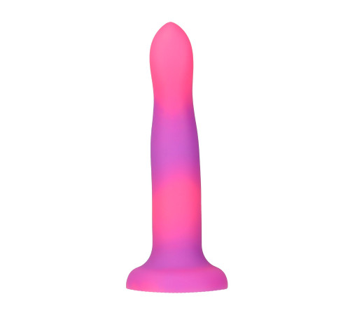 Фалоімітатор, що світиться в темряві, ADDICTION Rave 8″, Glow in the Dark Dildo Pink Purple, 20,3 см