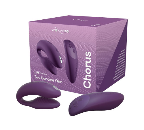 Смарт-вібратор для пар We-Vibe Chorus Purple, сенсорне керування вібраціями стисненням пульта