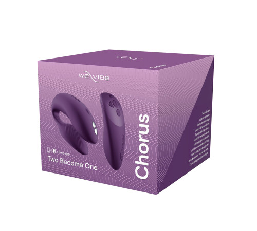 Смарт-вібратор для пар We-Vibe Chorus Purple, сенсорне керування вібраціями стисненням пульта