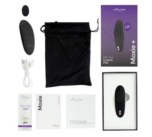 Смарт-вібратор у трусики We-Vibe Moxie+ Satin Black, оновлений пульт ДК