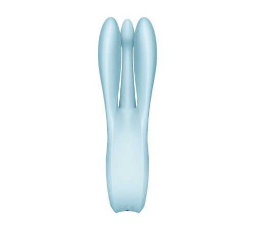 Кліторальний вібратор Satisfyer Threesome 1 Light Blue з трьома гнучкими пальчиками