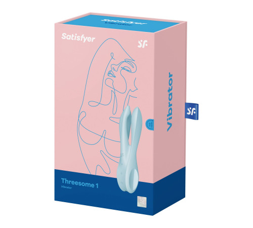 Кліторальний вібратор Satisfyer Threesome 1 Light Blue з трьома гнучкими пальчиками