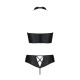 Комплект з екошкіри Passion NANACY BIKINI 4XL/5XL black, бра та трусики з імітацією шнурівки