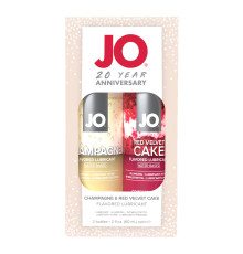 Набір смакових змазок JO Champagne & Red Velvet Cake (2×60 мл), Limited Edition