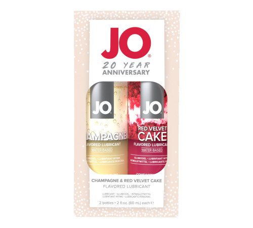 Набір смакових змазок JO Champagne & Red Velvet Cake (2×60 мл), Limited Edition