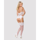 Сатиновий мереживний корсет Obsessive 810-COR-2 babydoll & thong L/XL, білий, корсет, танга