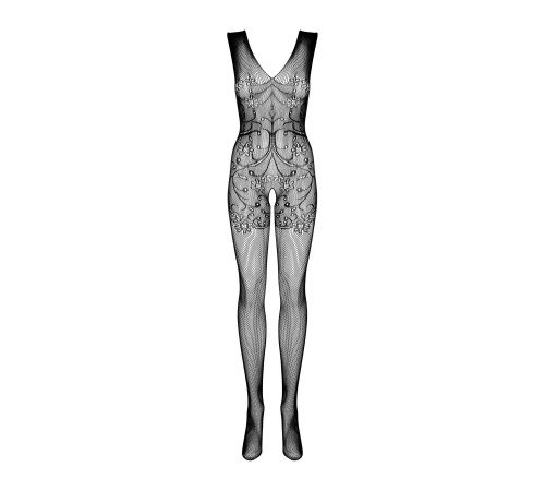 Бодістокінг Obsessive Bodystocking F234 S/M/L, абстрактний малюнок, глибоке декольте