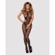 Бодістокінг Obsessive Bodystocking G308 S/M/L, халтер, декор у вигляді татуювання