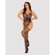 Ажурний бодістокінг під павутину Obsessive Bodystocking G325 black S/M/L, чорний, комбінезон, імітац