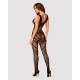 Сітчастий бодістокінг з вирізами та малюнком Obsessive Bodystocking G328 S/M/L, чорний, комбінезон