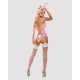 Еротичний костюм зайчика Obsessive Bunny suit 4 pcs costume pink S/M, рожевий, топ з підв’язками, тр