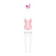 Еротичний костюм зайчика Obsessive Bunny suit 4 pcs costume pink S/M, рожевий, топ з підв’язками, тр