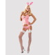 Еротичний костюм зайчика Obsessive Bunny suit 4 pcs costume pink L/XL, рожевий, топ з підв’язками, т