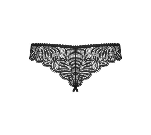 Мереживні танга з доступом Obsessive Contica crothchles thong L/XL, чорні