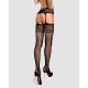 Сітчасті панчохи-стокінги з імітацією гартерів Obsessive Garter stockings S500S/M/L, чорні, з доступ