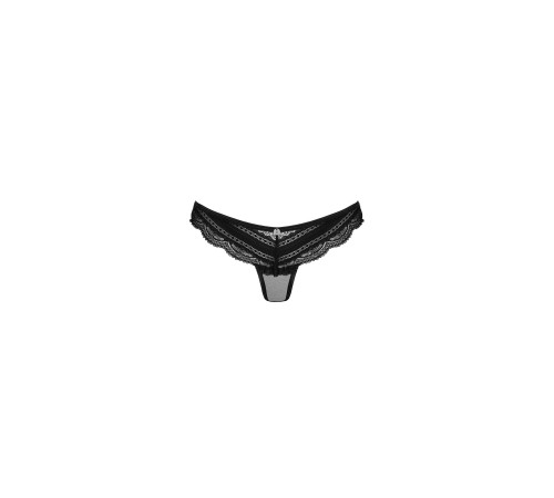 Напівпрозорі трусики з підвіскою Obsessive Ivannes panties black S/M, чорні