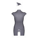 Еротичний костюм стюардеси Obsessive Stewardess 3 pcs costume grey S/M, сірий, сукня, стрінги, пілот