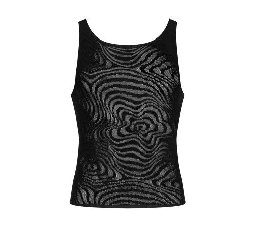 Чоловіча напівпрозора майка-борцовка з візерунком Obsessive T103 tank top S/M/L, чорна