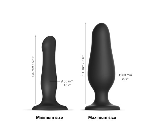 Надувний фалоімітатор Strap-On-Me INFLATABLE DILDO PLUG - NOIR, кулька всередині, діаметр до 6 см