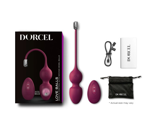 Вагінальні кульки Dorcel LOVE BALLS PLUM, вібрації та рухи внутрішньої кульки, пульт ДК