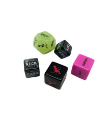 Набір кубиків Wooomy Ooo 5 Dice Set (EN): місця та пози для сексу, інтимні дії та частини тіла