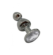 Металева анальна пробка Wooomy Lollypop Double Ball Metal Plug M, діаметр 3,1 см, довжина 9,4 см