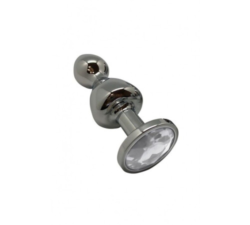 Металева анальна пробка Wooomy Lollypop Double Ball Metal Plug S, діаметр 2,8 см, довжина 8,5 см