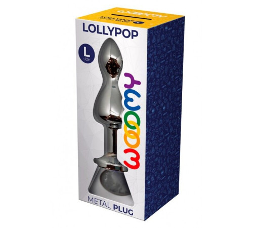 Металева анальна пробка Wooomy Lollypop Double Ball Metal Plug L, діаметр 3,5 см, довжина 10,5 см