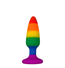 Силіконова анальна пробка Wooomy Hiperloo Silicone Rainbow Plug S, діаметр 2,4 см, довжина 9 см