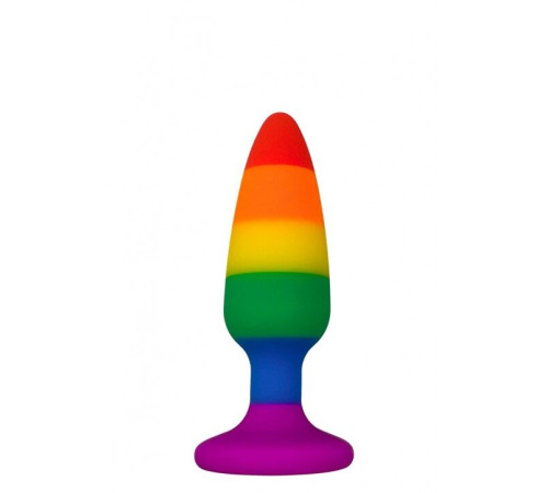 Силіконова анальна пробка Wooomy Hiperloo Silicone Rainbow Plug S, діаметр 2,4 см, довжина 9 см