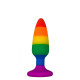 Силіконова анальна пробка Wooomy Hiperloo Silicone Rainbow Plug S, діаметр 2,4 см, довжина 9 см