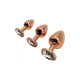 Металева анальна пробка Wooomy Tralalo Rose Gold Metal Plug Size L, діаметр 4 см, довжина 9 см