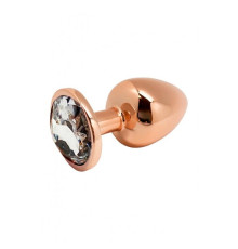 Металева анальна пробка Wooomy Tralalo Rose Gold Metal Plug Size L, діаметр 4 см, довжина 9 см