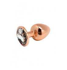 Металева анальна пробка Wooomy Tralalo Rose Gold Metal Plug Size M, діаметр 3,4 см, довжина 8 см