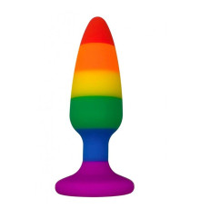 Силіконова анальна пробка Wooomy Hiperloo Silicone Rainbow Plug L, діаметр 3,9 см, довжина 13,1 см