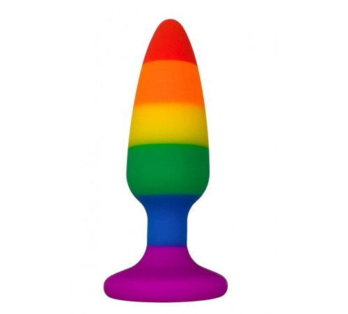 Силіконова анальна пробка Wooomy Hiperloo Silicone Rainbow Plug L, діаметр 3,9 см, довжина 13,1 см