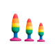 Силіконова анальна пробка Wooomy Hiperloo Silicone Rainbow Plug M, діаметр 2,9 см, довжина 11 см