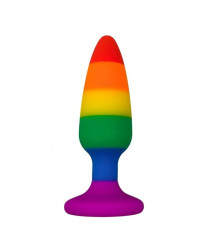 Силіконова анальна пробка Wooomy Hiperloo Silicone Rainbow Plug M, діаметр 2,9 см, довжина 11 см