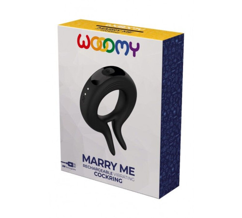 Ерекційне віброкільце Wooomy Marry Me, перезаряджувальне, 10 режимів вібрації, діаметр 4 см