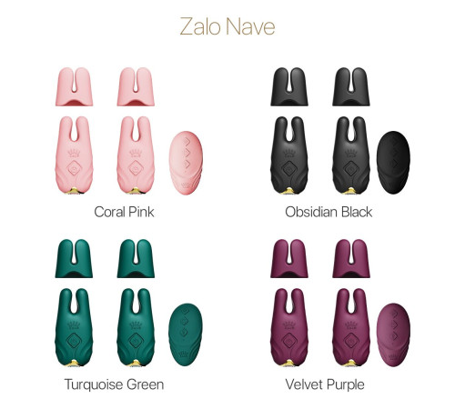 Смарт-вібратор для грудей Zalo - Nave Coral Pink, пульт ДК, робота через додаток