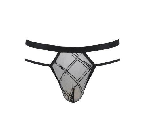 Чоловічі прозорі стринги Passion 029 THONG COLLIN L/XL Black, сітка