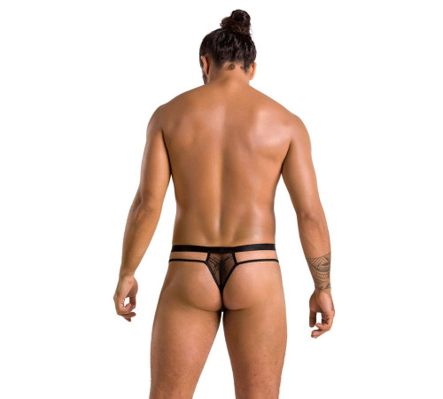 Чоловічі прозорі стринги Passion 029 THONG COLLIN L/XL Black, сітка