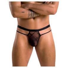 Чоловічі прозорі стринги Passion 029 THONG COLLIN L/XL Black, сітка