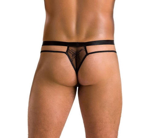 Чоловічі прозорі стринги Passion 029 THONG COLLIN L/XL Black, сітка