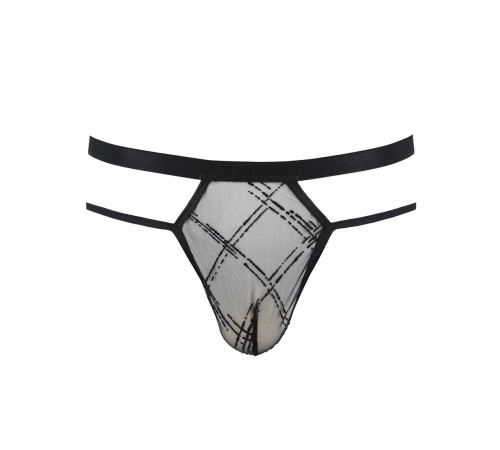 Чоловічі прозорі стринги Passion 029 THONG COLLIN S/M Black, сітка